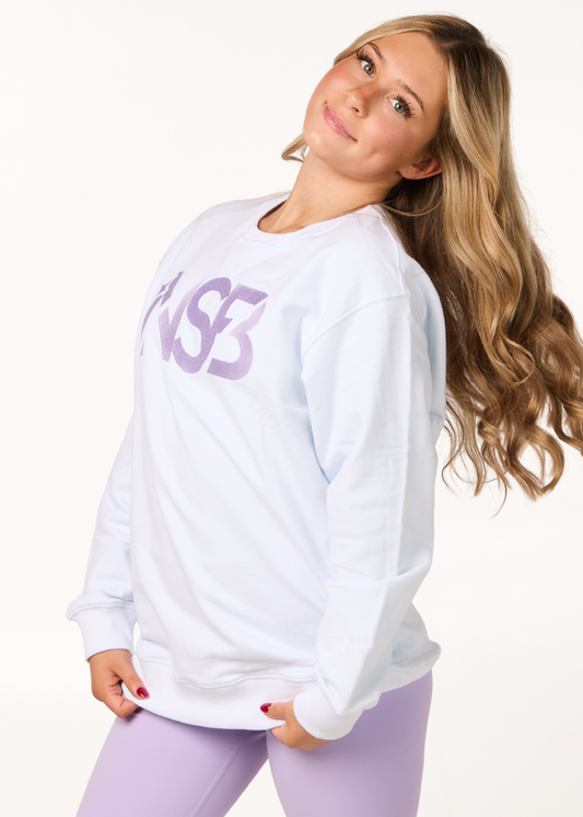 Arctic Breeze Crewneck - White & Purple